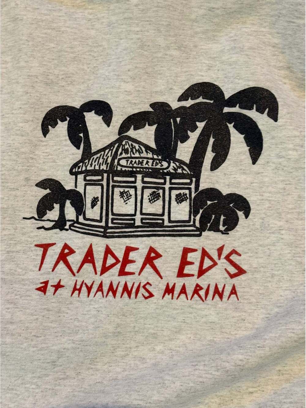 Vintage Hanes Trader Ed’s at Hyannis Marina Gray Pullover Hoodie Size L